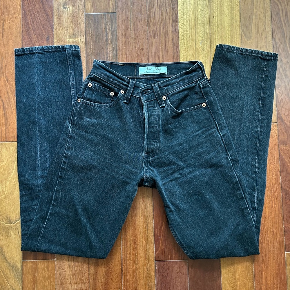 Vintage faded black levi’s 501